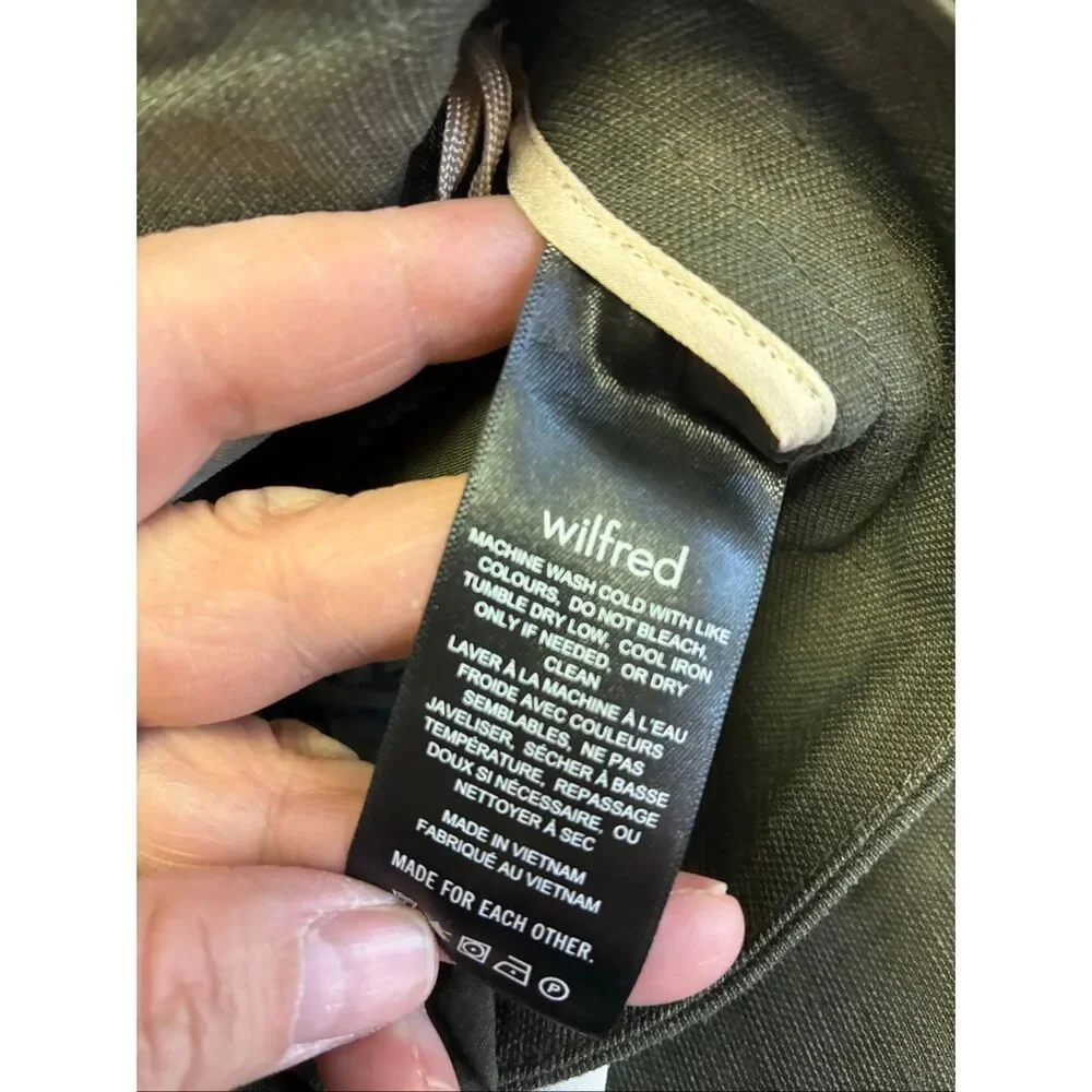 Wilfred Aritzia Allant Crepe Trousers in Olive Green Size 4